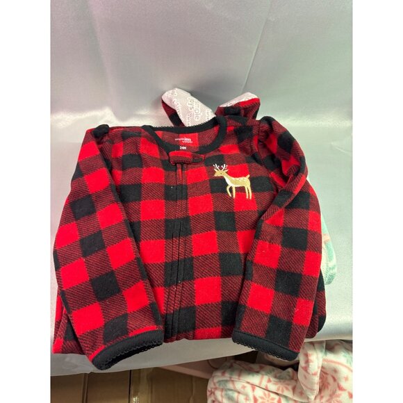 3-Piece Toddler Girls Winter Fleece Pajamas Set With Unicorn Penguin & Reindeer - Picture 3 of 4